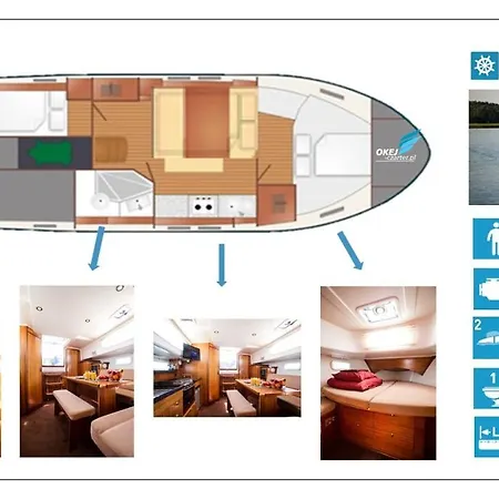 Jacht Motorowy Nautika 1000 Vip Hotel na wodzie Wilkasy (Gizycko)